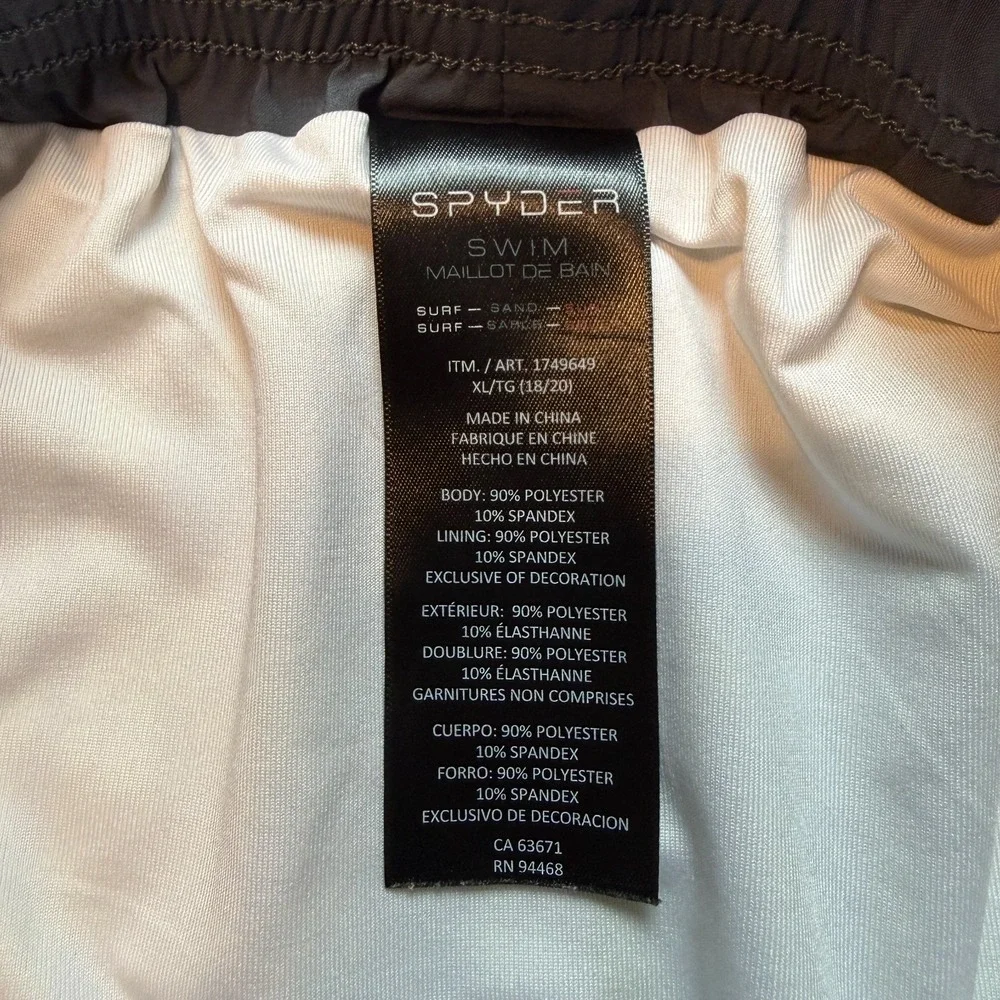 SPYDER Swim Shorts Suit Trunks Black Yellow Geometric Boys Size‎ XL Men's Size S